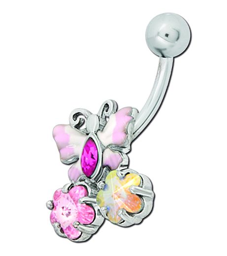 BUTTERFLY BELLY BUTTON PIERCING